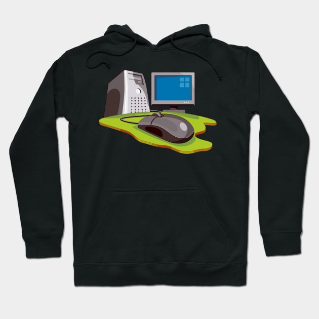 PC Computer Connected to World  Retro Hoodie by retrovectors